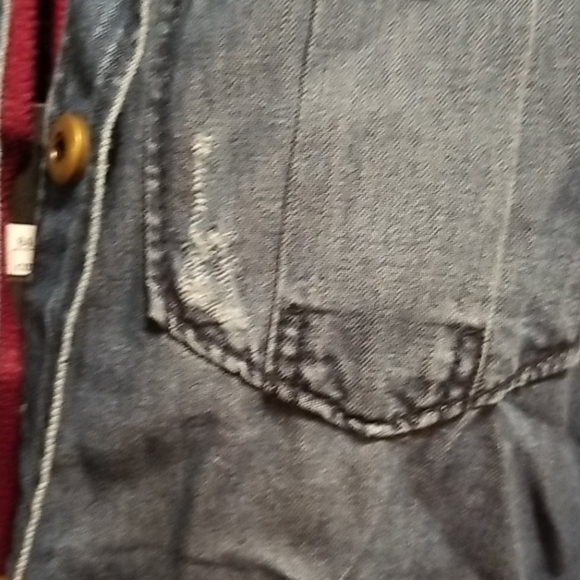 Denim, metal button down shirt by BLANK NYC - Picture 2 of 7